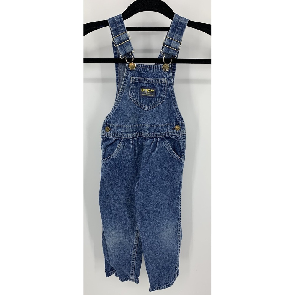 Vintage Girl's OshKosh B'Gosh Vestbak Denim Jean Overalls Size 4 USA Made‎